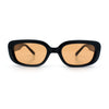 Womens Mod Rectangular Plastic Narrow Rectangle Sunglasses