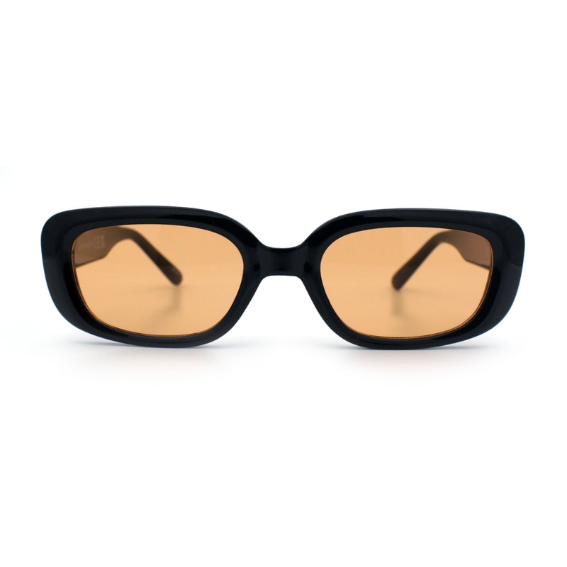 Womens Mod Rectangular Plastic Narrow Rectangle Sunglasses