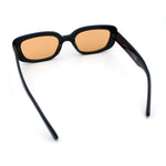 Womens Mod Rectangular Plastic Narrow Rectangle Sunglasses