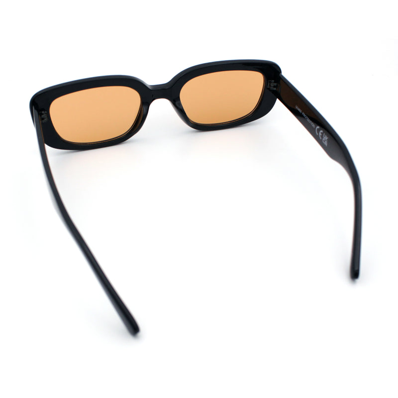 Womens Mod Rectangular Plastic Narrow Rectangle Sunglasses