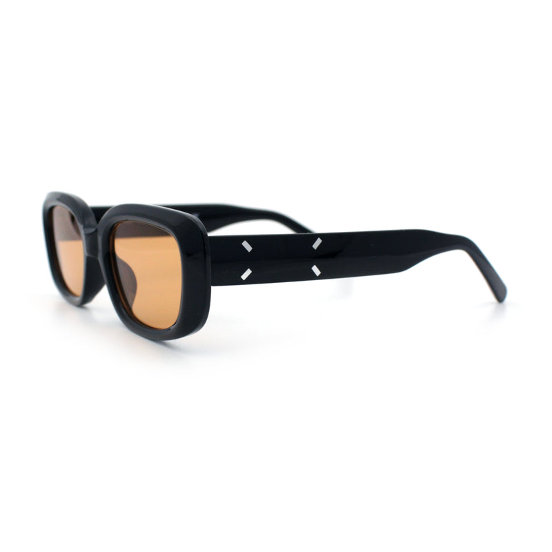 Womens Mod Rectangular Plastic Narrow Rectangle Sunglasses