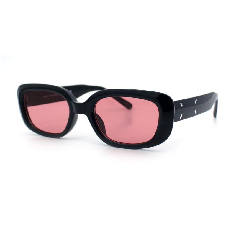 Womens Mod Rectangular Plastic Narrow Rectangle Sunglasses