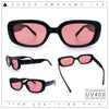 Womens Mod Rectangular Plastic Narrow Rectangle Sunglasses
