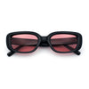 Womens Mod Rectangular Plastic Narrow Rectangle Sunglasses