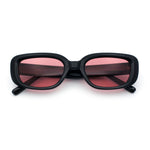 Womens Mod Rectangular Plastic Narrow Rectangle Sunglasses