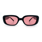 Womens Mod Rectangular Plastic Narrow Rectangle Sunglasses