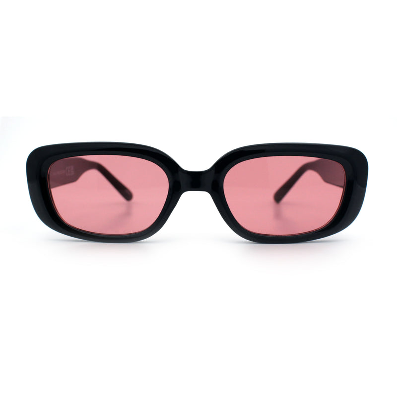 Womens Mod Rectangular Plastic Narrow Rectangle Sunglasses