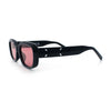 Womens Mod Rectangular Plastic Narrow Rectangle Sunglasses