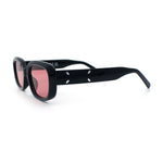 Womens Mod Rectangular Plastic Narrow Rectangle Sunglasses