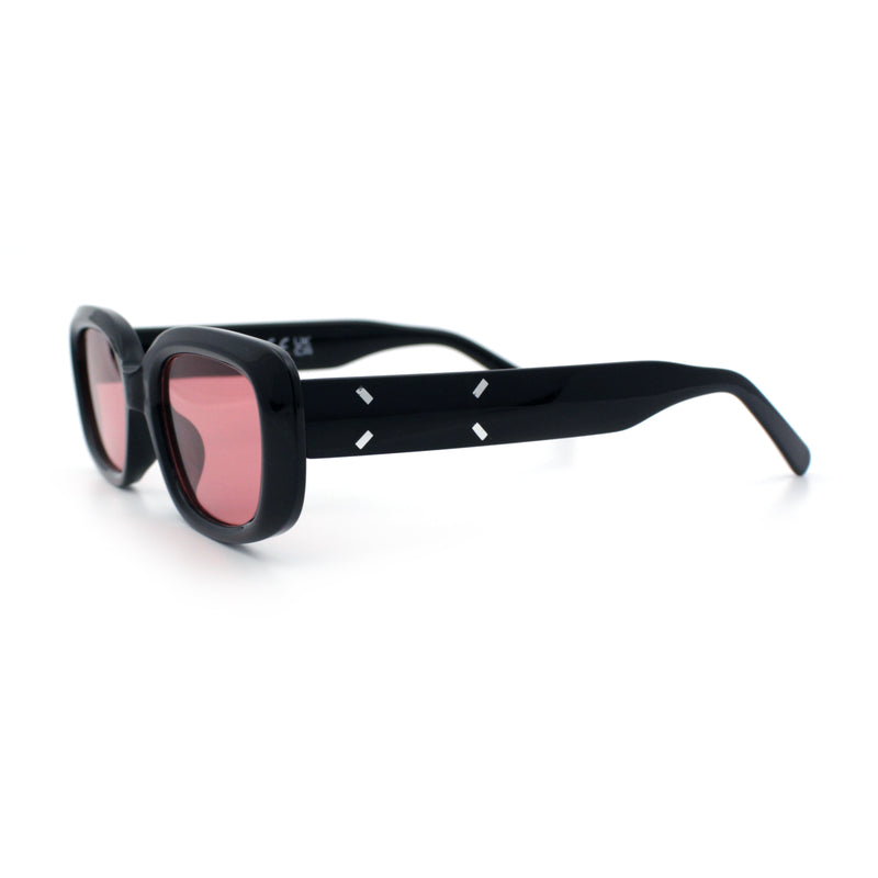 Womens Mod Rectangular Plastic Narrow Rectangle Sunglasses