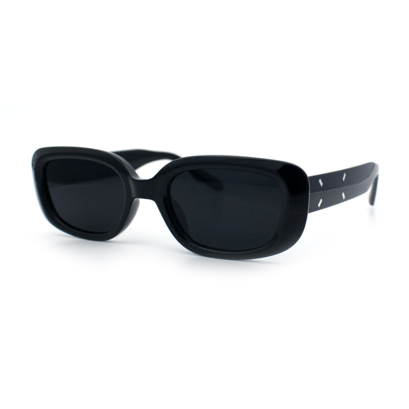 Womens Mod Rectangular Plastic Narrow Rectangle Sunglasses