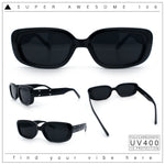 Womens Mod Rectangular Plastic Narrow Rectangle Sunglasses