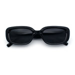 Womens Mod Rectangular Plastic Narrow Rectangle Sunglasses
