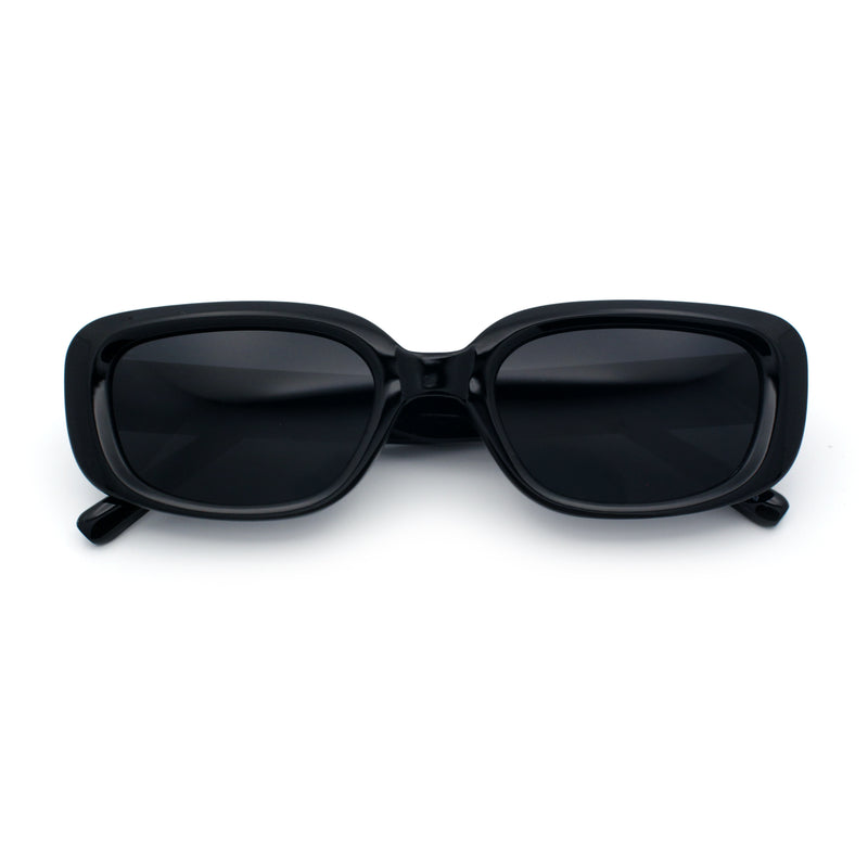 Womens Mod Rectangular Plastic Narrow Rectangle Sunglasses
