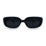 Womens Mod Rectangular Plastic Narrow Rectangle Sunglasses