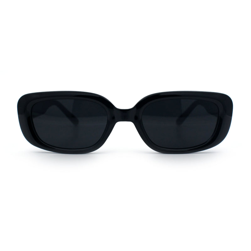 Womens Mod Rectangular Plastic Narrow Rectangle Sunglasses