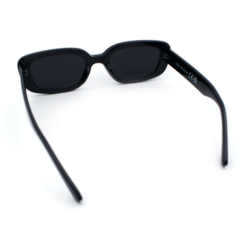 Womens Mod Rectangular Plastic Narrow Rectangle Sunglasses