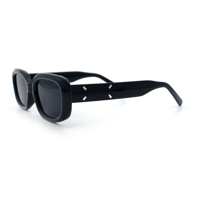 Womens Mod Rectangular Plastic Narrow Rectangle Sunglasses