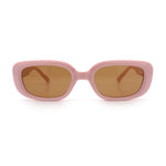 Womens Mod Rectangular Plastic Narrow Rectangle Sunglasses