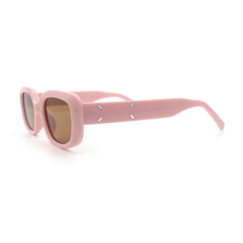 Womens Mod Rectangular Plastic Narrow Rectangle Sunglasses