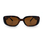 Womens Mod Rectangular Plastic Narrow Rectangle Sunglasses