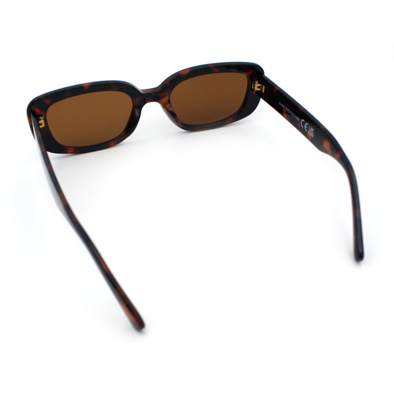 Womens Mod Rectangular Plastic Narrow Rectangle Sunglasses