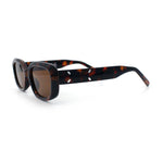 Womens Mod Rectangular Plastic Narrow Rectangle Sunglasses