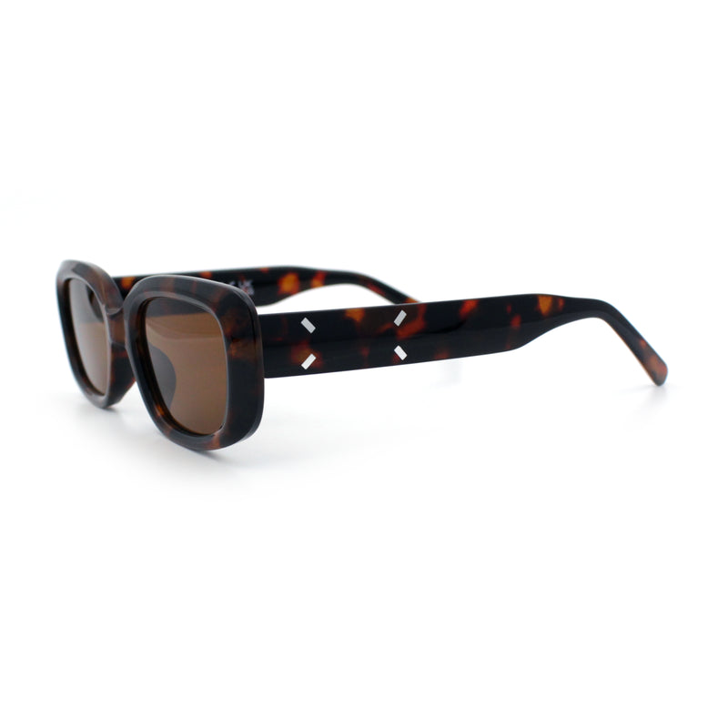 Womens Mod Rectangular Plastic Narrow Rectangle Sunglasses