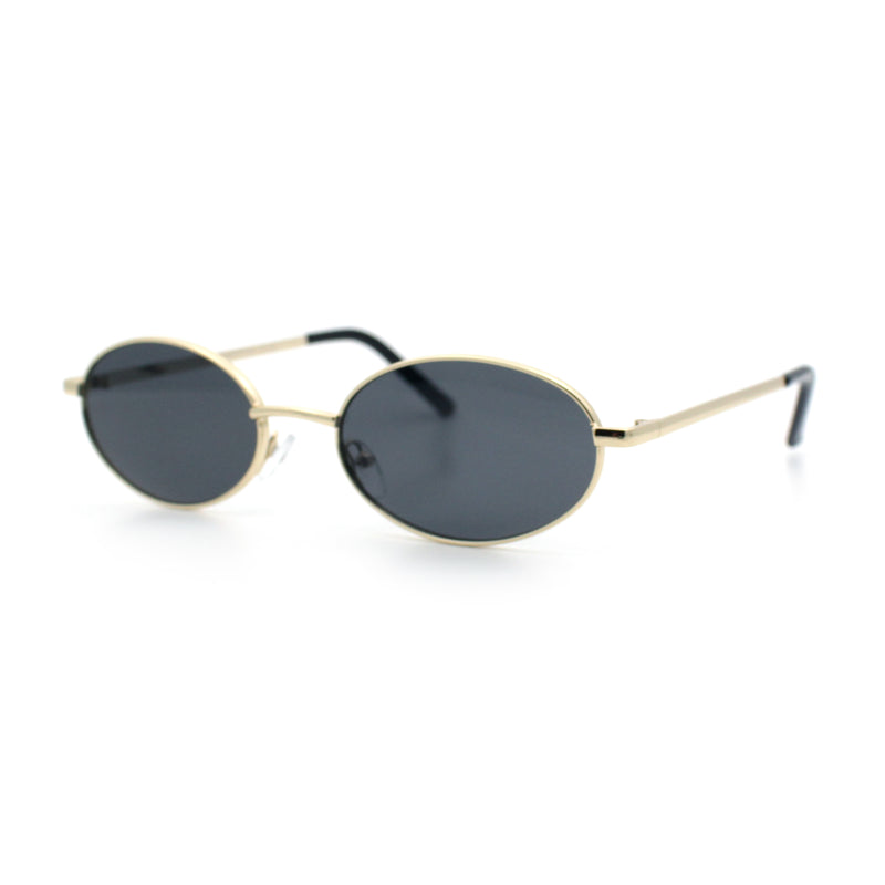 Hipster Classic Oval Hustler Metal Rim Retro Fashion Sunglasses