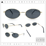 Hipster Classic Oval Hustler Metal Rim Retro Fashion Sunglasses