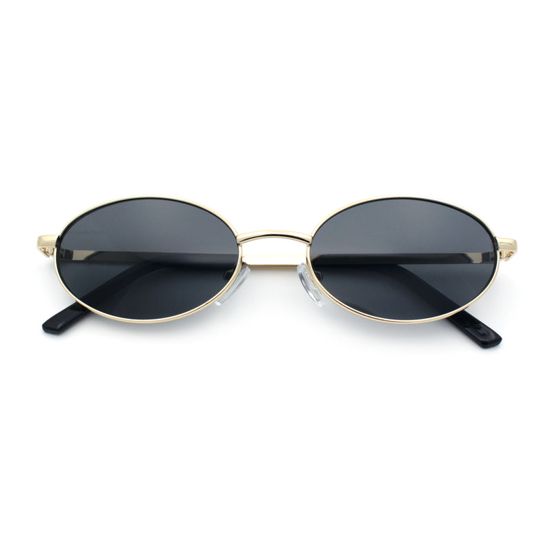 Hipster Classic Oval Hustler Metal Rim Retro Fashion Sunglasses
