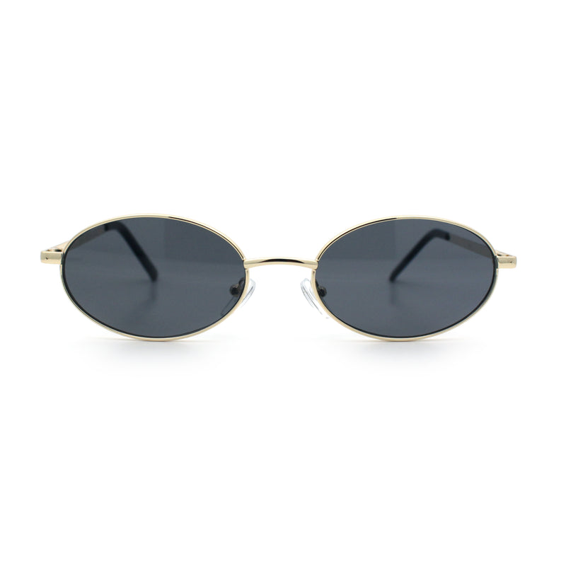 Hipster Classic Oval Hustler Metal Rim Retro Fashion Sunglasses