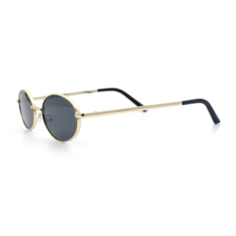 Hipster Classic Oval Hustler Metal Rim Retro Fashion Sunglasses