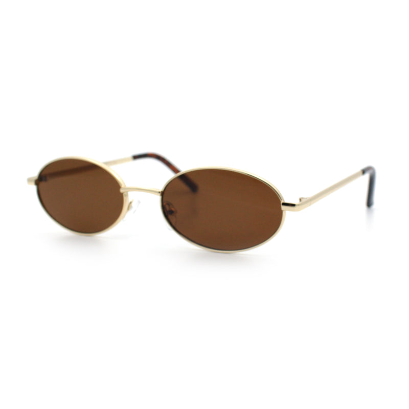 Hipster Classic Oval Hustler Metal Rim Retro Fashion Sunglasses