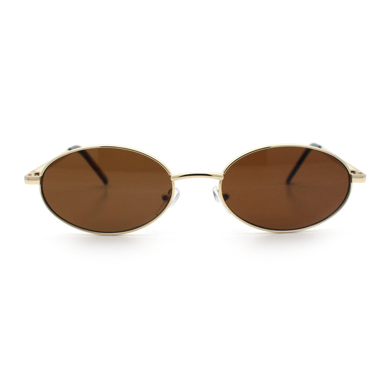 Hipster Classic Oval Hustler Metal Rim Retro Fashion Sunglasses