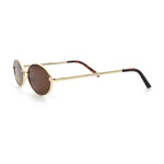 Hipster Classic Oval Hustler Metal Rim Retro Fashion Sunglasses