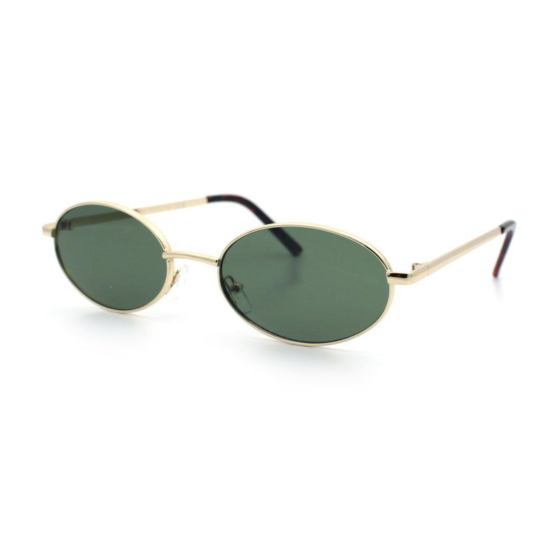 Hipster Classic Oval Hustler Metal Rim Retro Fashion Sunglasses