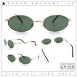 Hipster Classic Oval Hustler Metal Rim Retro Fashion Sunglasses