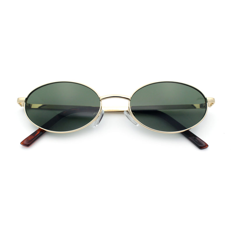Hipster Classic Oval Hustler Metal Rim Retro Fashion Sunglasses