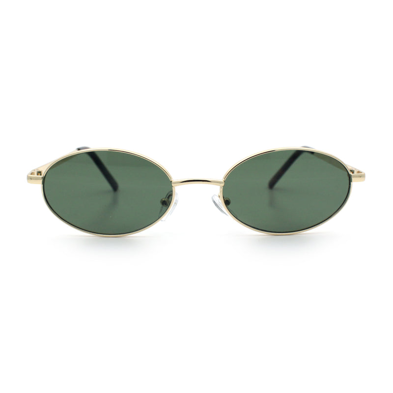 Hipster Classic Oval Hustler Metal Rim Retro Fashion Sunglasses