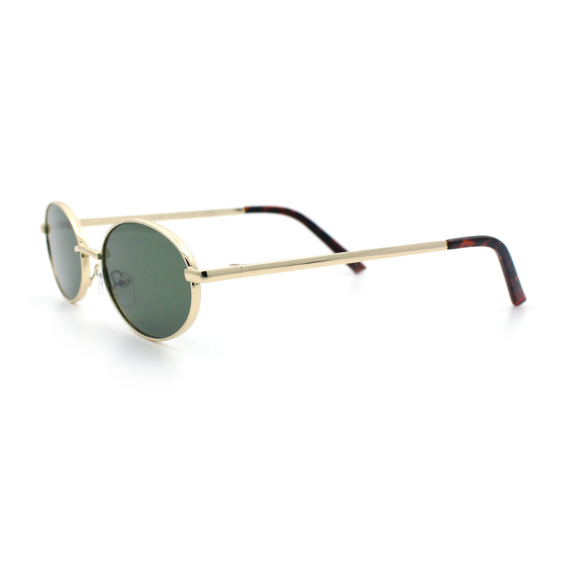 Hipster Classic Oval Hustler Metal Rim Retro Fashion Sunglasses