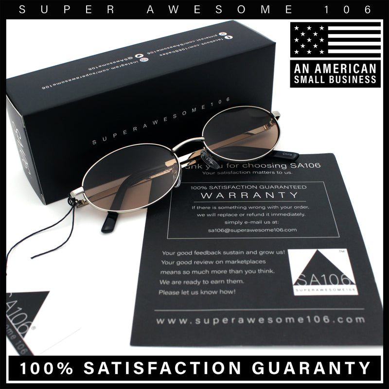Hipster Classic Oval Hustler Metal Rim Retro Fashion Sunglasses