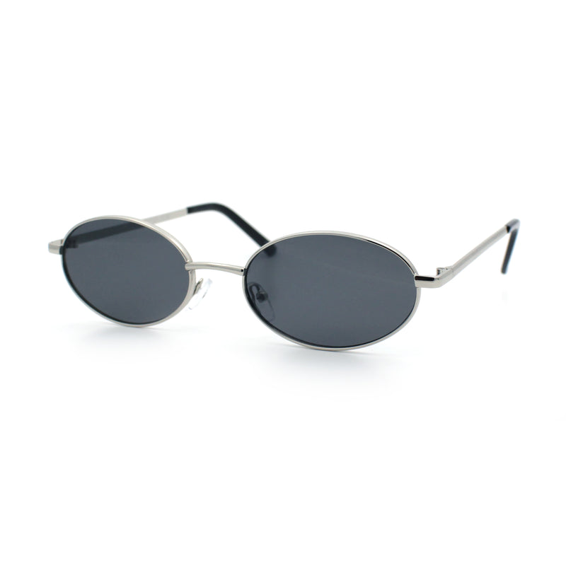 Hipster Classic Oval Hustler Metal Rim Retro Fashion Sunglasses