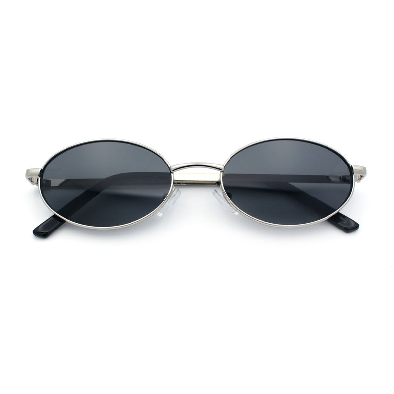 Hipster Classic Oval Hustler Metal Rim Retro Fashion Sunglasses