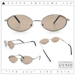 Hipster Classic Oval Hustler Metal Rim Retro Fashion Sunglasses