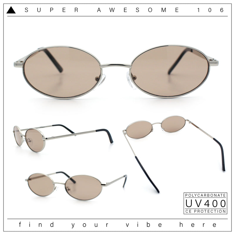 Hipster Classic Oval Hustler Metal Rim Retro Fashion Sunglasses