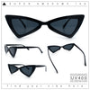 Womens Squared Triangle Gothic Retro Cat Eye Plastic 20s Sunglasses