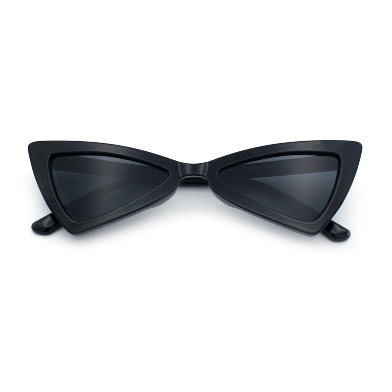 Womens Squared Triangle Gothic Retro Cat Eye Plastic 20s Sunglasses