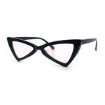 Womens Squared Triangle Gothic Retro Cat Eye Plastic 20s Sunglasses