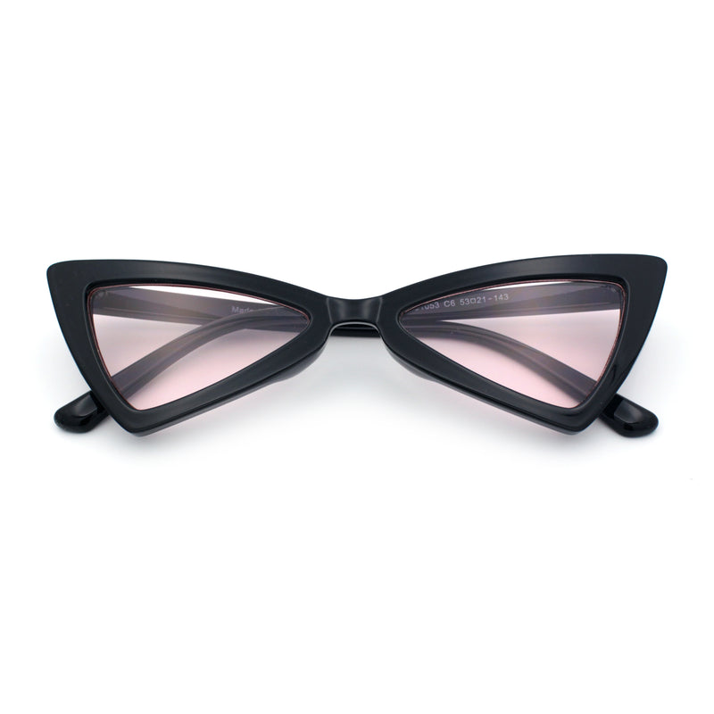 Womens Squared Triangle Gothic Retro Cat Eye Plastic 20s Sunglasses